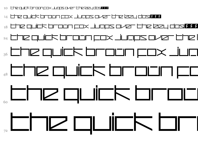 Zeta Redux font waterfall